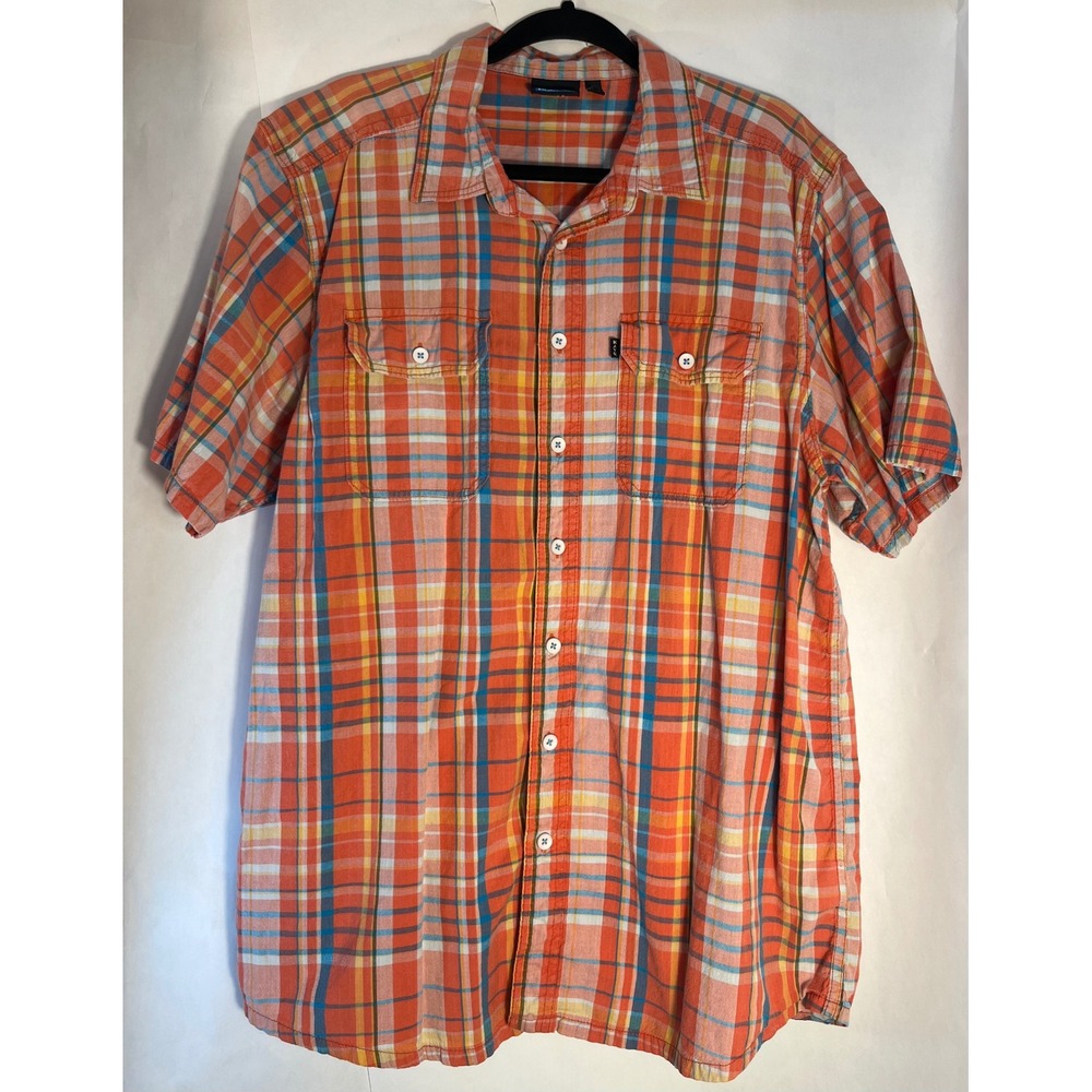 Kavu Men's Short Sleeve Button Up Shirt Orange Size XL - Picture 2 of 8